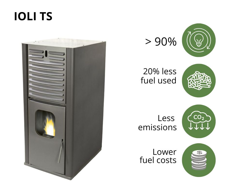 High-efficiency pellet stove